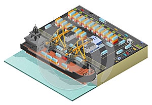 Isometric Marine Cargo Transportation photo