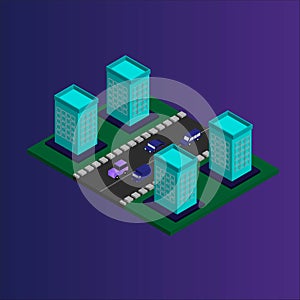 Isometric Market Futuristic Building Project