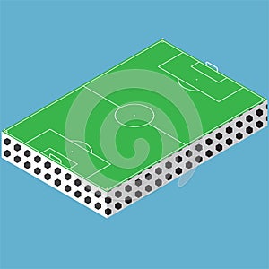 Isometric markings of a football field. Isometric football field.