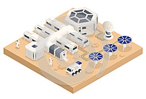 Isometric Mars Colonization, Biological terraforming, Paraterraforming, Adapting humans on Mars. Astronautics, space photo