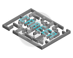 isometric maze concept of finding your right career path