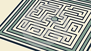 Isometric Maze Design, Complex Puzzle Path, Perspective View, vector design Generative AI