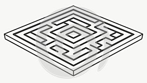 Isometric Maze Pattern, Puzzle and Strategic Thinking, vector design Generative AI