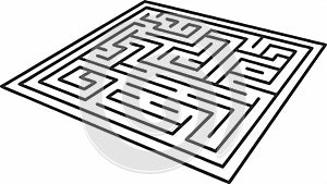 Isometric Maze Puzzle, Complex Pathway Challenge, vector design Generative AI