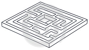Isometric Maze Puzzle Labyrinth Game, vector design Generative AI