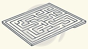 Isometric Maze Puzzle Layout Vector Illustration, vector design Generative AI