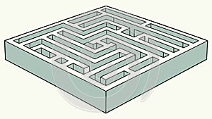 Isometric Maze Puzzle. Navigating Challenges and Finding Solutions. vector design Generative AI