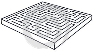 Isometric Maze Puzzle Vector Illustration, Complex Pathways, vector design Generative AI