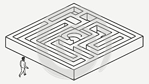 Isometric Maze Puzzle Vector: Problem Solving Strategic Thinking, vector design Generative AI