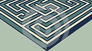Isometric Maze Structure, Strategic Path Challenge, vector design Generative AI