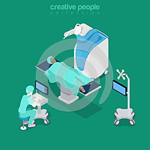 Isometric medical hospital computer doctor Flat 3d