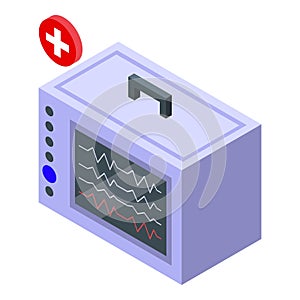 Isometric medical monitor vector illustration