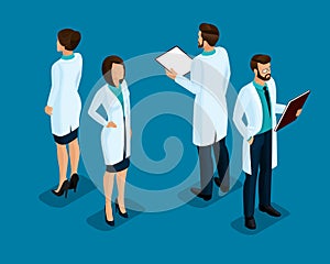 Isometric Medical Staff, Doctor, Surgeon, Nurse