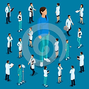 Isometric Medical Staff, Doctor, Surgeon, Nurse