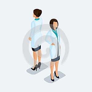 Isometric Medical Staff, Doctor, Surgeon, Nurse