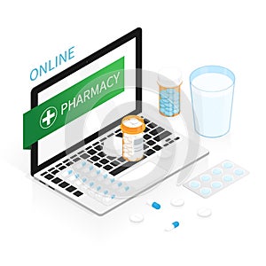 Isometric medicine pills bottle,online pharmacy