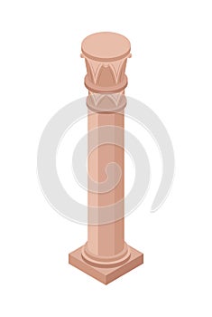 Isometric Medieval Column Composition