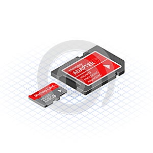 Isometric Memory Micro Secure Digital with Adapter