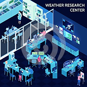 Isometric Meteorological Weather Center Composition