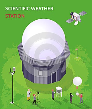 Isometric Meteorological Weather Center Composition photo