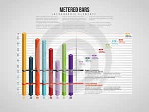 Isometric Metered Bars Infographic photo