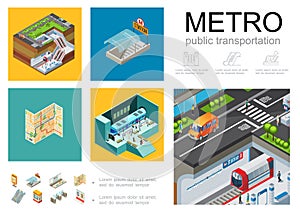 Isometric Metro Infographic Concept