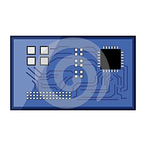 isometric microcontroller cartoon vector illustration