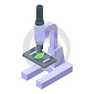 Isometric microscope with sample illustration