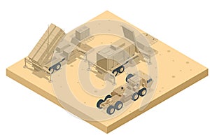 Isometric Mobile surface-to-air missile or anti-ballistic missile system MIM-104 Patriot. American surface-to-air photo