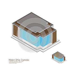 Isometric moderm home. illustrations