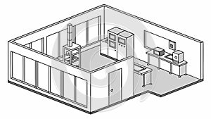 Isometric Modern Kitchen Interior, Home Cooking and Design, vector design Generative AI