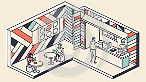 Isometric Modern Kitchen Interior Vector Illustration, vector design Generative AI