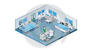 Isometric Modern Office, Collaborative Workspace Environment, vector design Generative AI