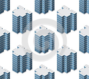 Isometric module city from urban building vector architecture design