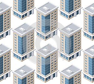 An isometric module city is used for game and business