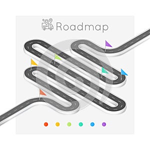 Isometric navigation map infographic abstract timeline concept.