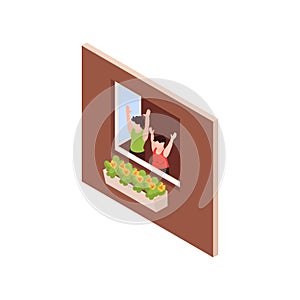 Isometric Neighbors Icon