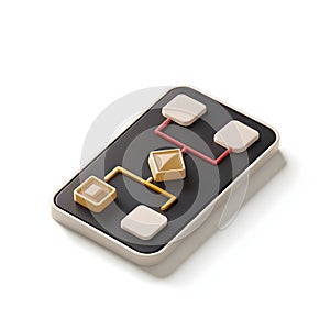 Isometric network diagram on black surface blockchain