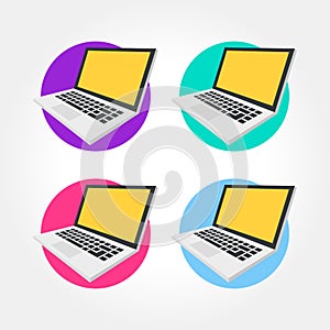 Isometric notebook, laptop design icon illustration