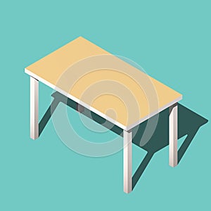 Isometric office table. Modern workplace vector illustration