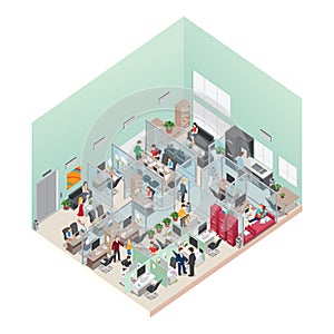 Isometric office. Vector illustration decorative design