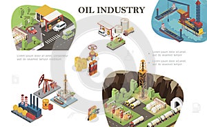 Isometric Oil Industry Composition