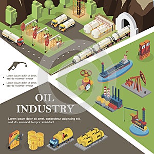 Isometric Oil Industry Concept