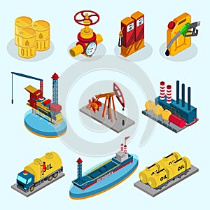 Isometric Oil Industry Elements Collection