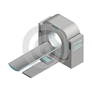 Isometric Ñomputer tomograph isolated on a white background. MRI / CT scan. Magnetic resonance imaging.