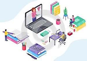Isometric online education, distance study and learn