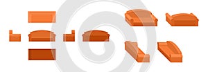 Isometric orange couch