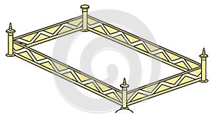 Isometric Ornate Rectangular Frame Structure Vector, vector design Generative AI