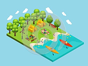 Isometric Outdoor Recreation Concept