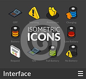 Isometric outline icons set 32